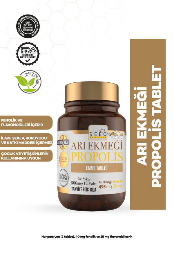 Bee'o Up Arı Ekmeği Propolis Emme Tableti 500mgx120 Adet - 1