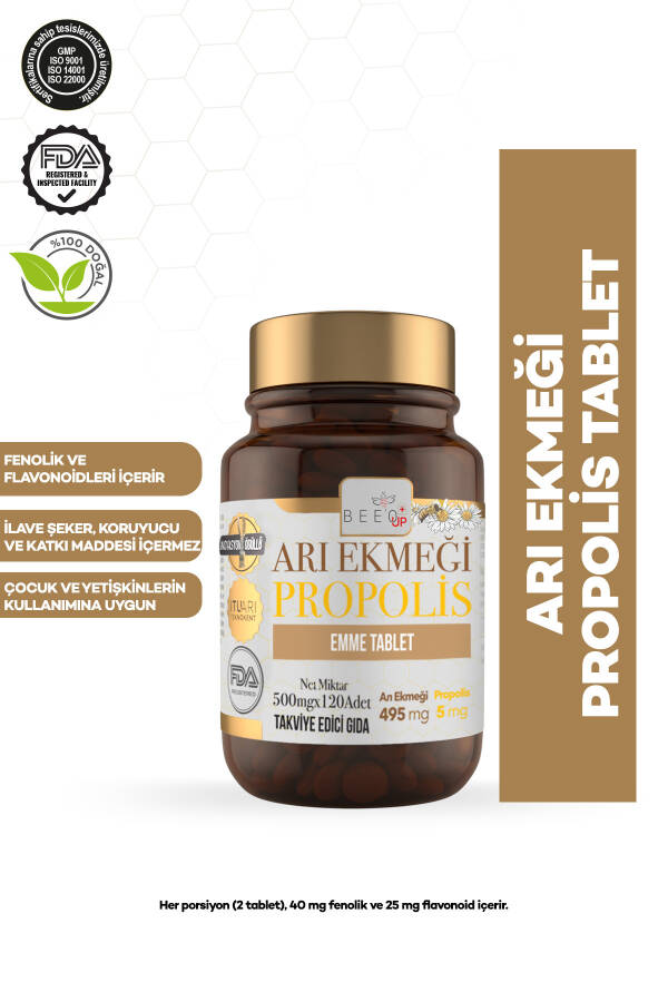 Bee'o Up Arı Ekmeği Propolis Emme Tableti 500mgx120 Adet - 10