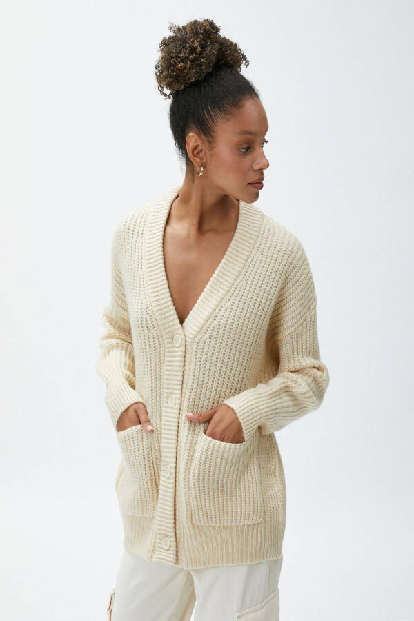 Beige Cardigan for Women - 2