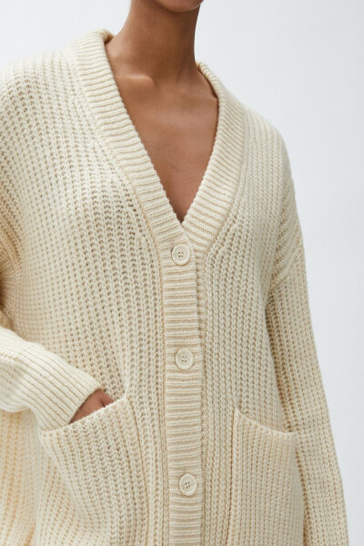 Beige Cardigan for Women - 4