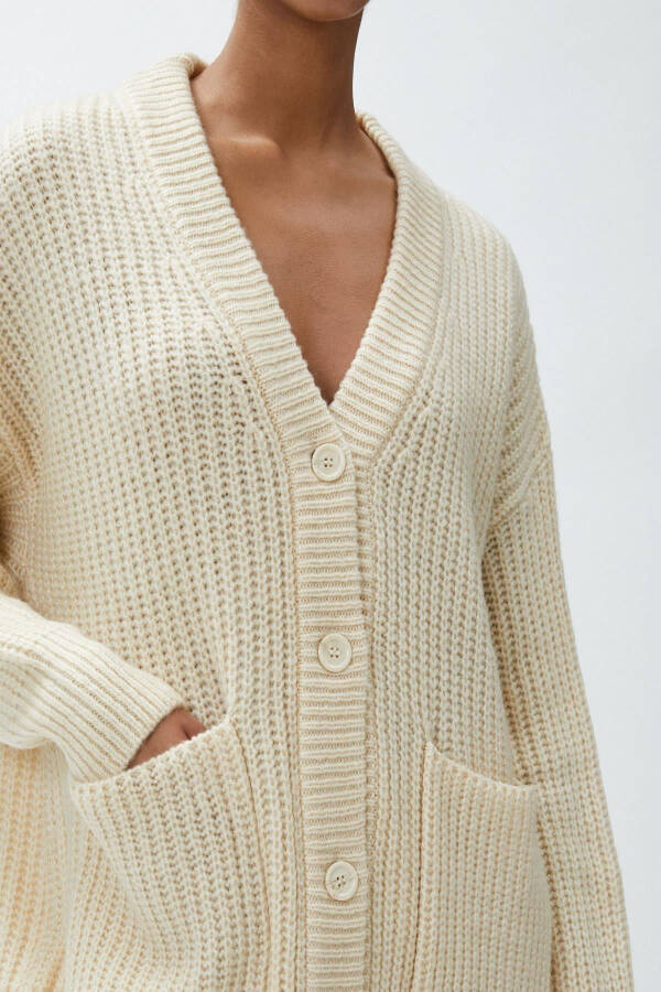 Beige Cardigan for Women - 4