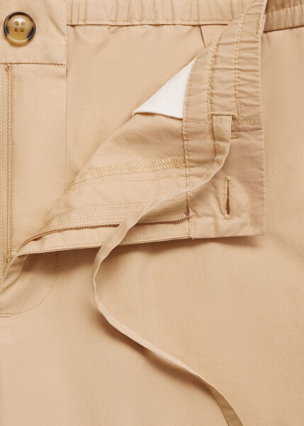 Beige cotton drawstring pants - 5