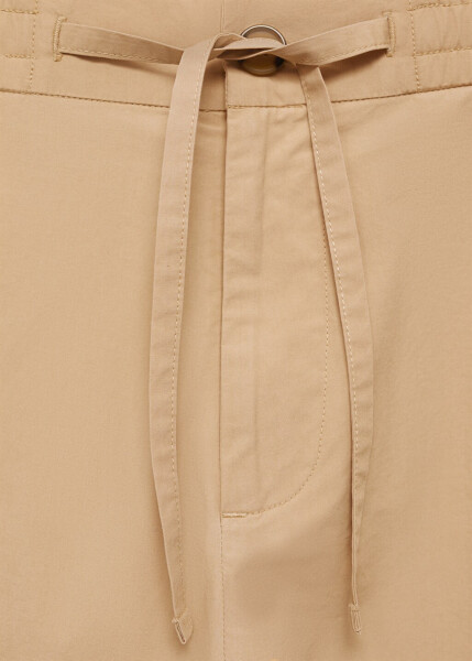 Beige cotton drawstring pants - 7