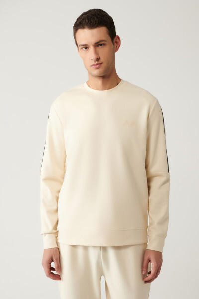 Beige Crew Neck Sweatshirt - 3