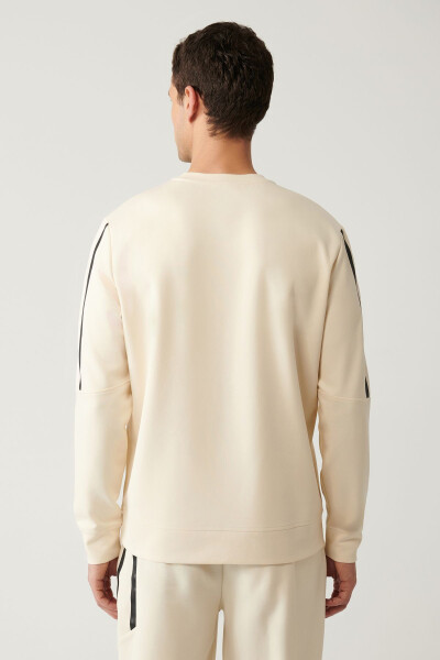 Beige Crew Neck Sweatshirt - 4