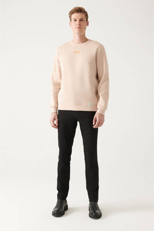 Beige Crew Neck Unisex Sweatshirt - 7