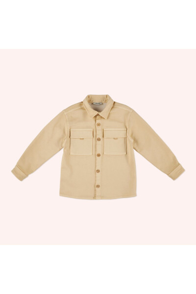 Beige Jacket with Pocket Details for Boys - 16