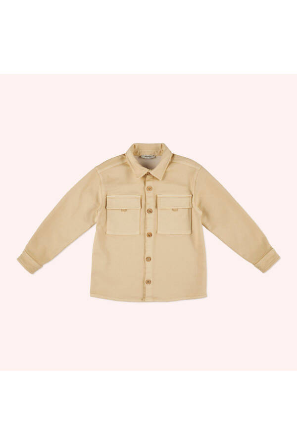 Beige Jacket with Pocket Details for Boys - 16