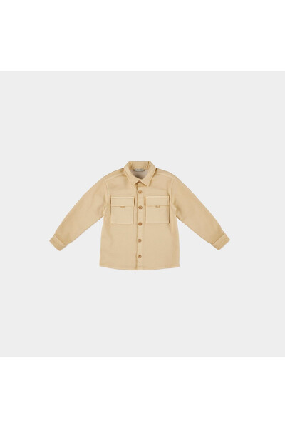 Beige Jacket with Pocket Details for Boys - 8