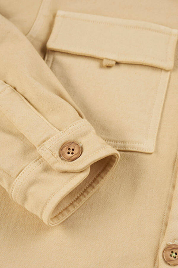 Beige Jacket with Pocket Details for Boys - 4