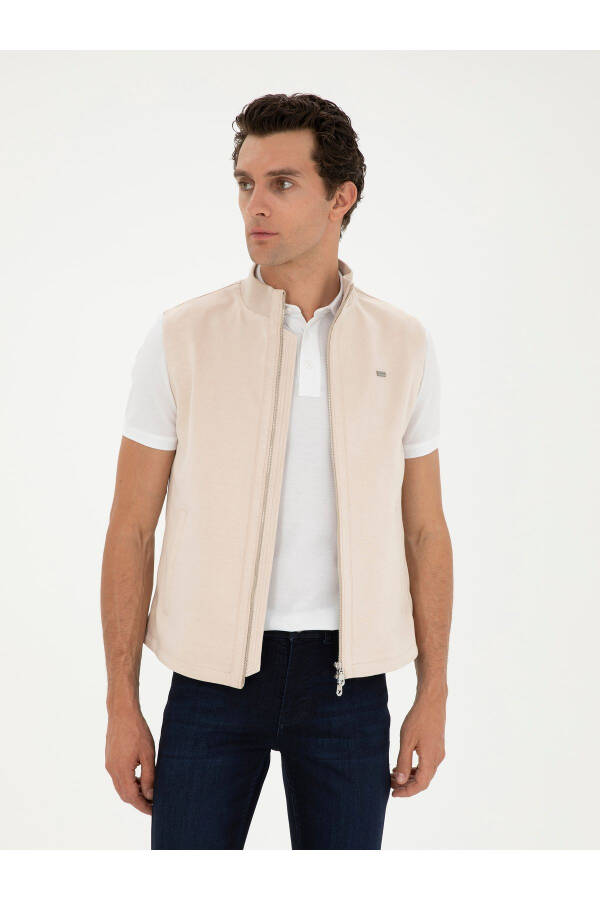 Beige leather vest (50285789-VR011) - 1