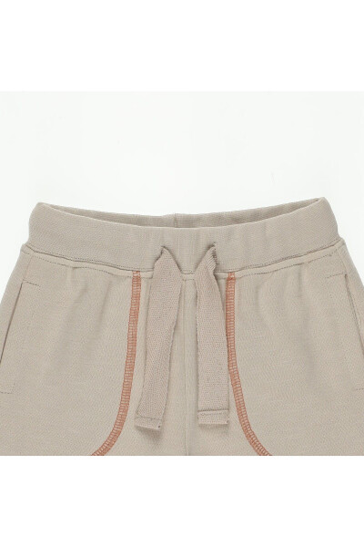 Beige Shorts with Stitch Detail for Baby Boy - 6