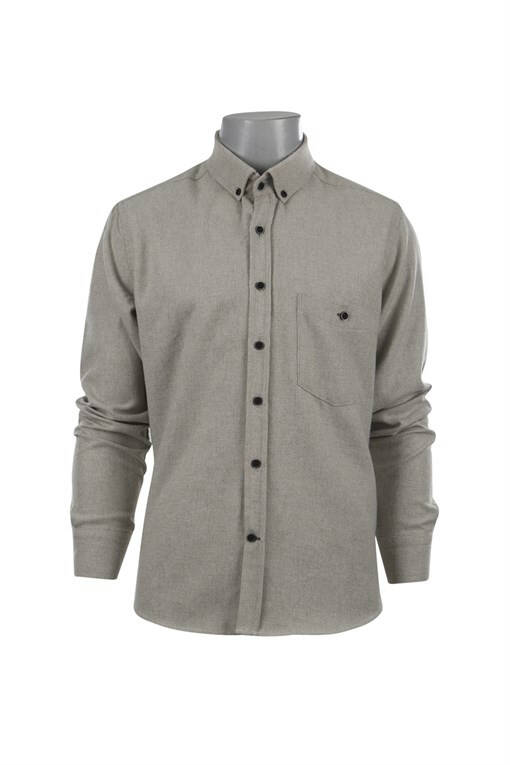 Beige Slim Fit Button-Down Collar Pocket Shirt - 5