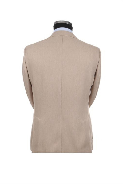 Beige Slim Fit Pointed Collar Summer Sport Jacket - 11