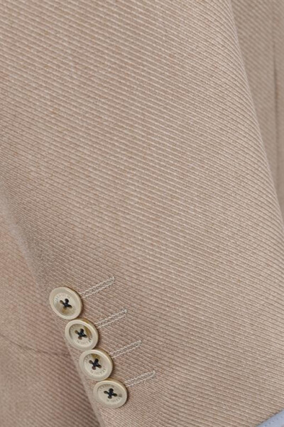 Beige Slim Fit Pointed Collar Summer Sport Jacket - 13