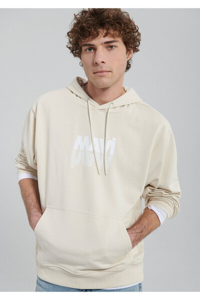 Beige sweatshirt with logo print (0611317-70072) - 2