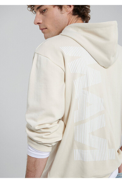 Beige sweatshirt with logo print (0611317-70072) - 3