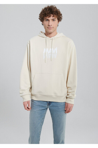 Beige sweatshirt with logo print (0611317-70072) - 4