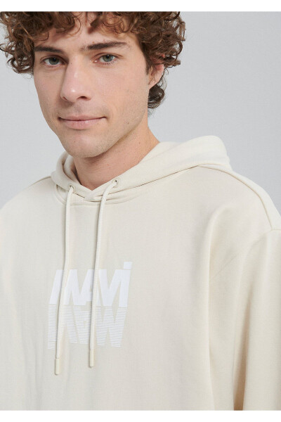 Beige sweatshirt with logo print (0611317-70072) - 6