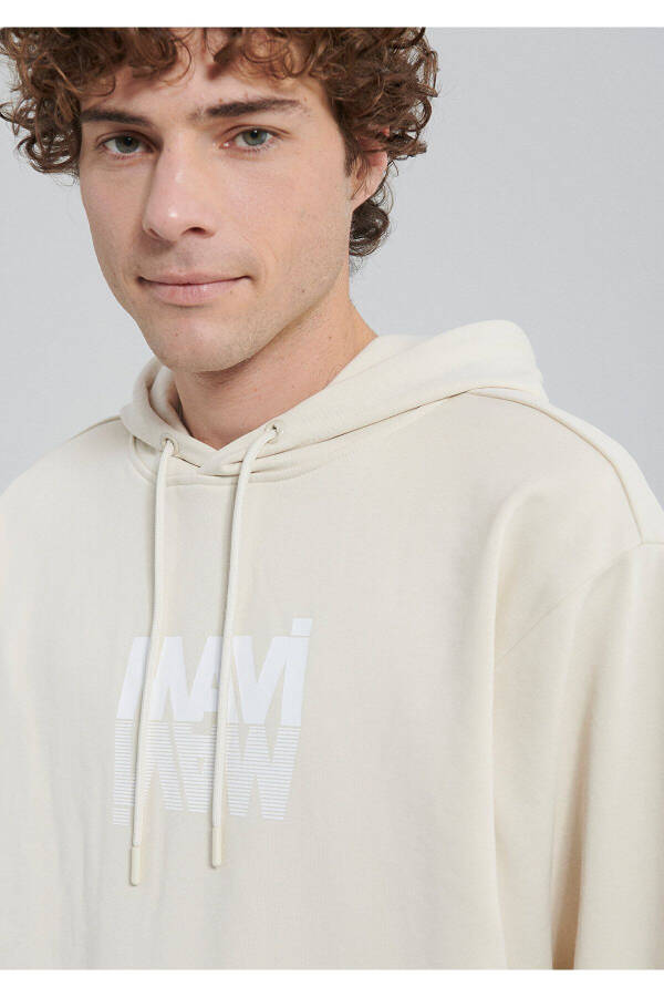 Beige sweatshirt with logo print (0611317-70072) - 6