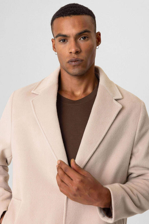 Beige textured men's coat - 5