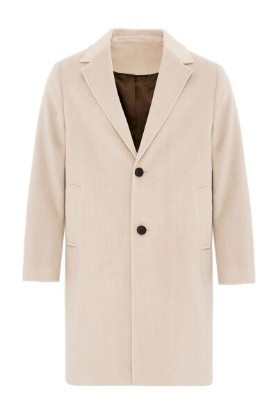 Beige textured men's coat - 8