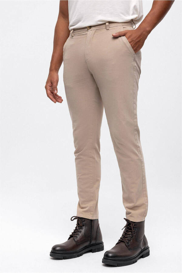 Bej Slim Fit Pamuklu Chino Pantolon - 2