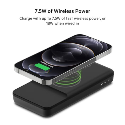 Belkin BoostCharge Magnetic 10K mAh Power Bank - Magnetic USB-C 7.5W Fast Wireless Charger, MagSafe Compatible Battery Pack - Portable Charger for iPhone 15, iPhone 14, iPhone 13 Series, & More - 3