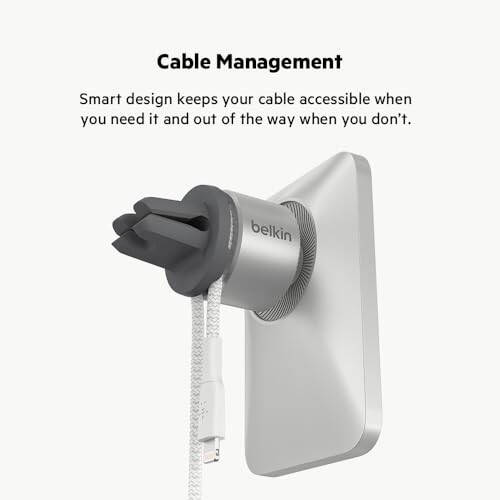 Belkin MagSafe Havalandırma Montajı Pro - Araç İçin MagSafe Telefon Montajı, iPhone 15, iPhone 15 Pro, iPhone 15 Pro Max, iPhone 14 Serisi, iPhone 13 Serisi ve Mini ile Uyumlu Manyetik Telefon Tutucu - Gri - 12