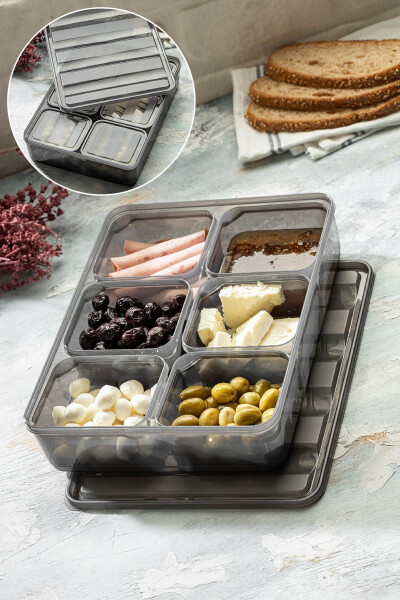 Bella Breakfast Set with Lid and Compartments Anthracite - 1