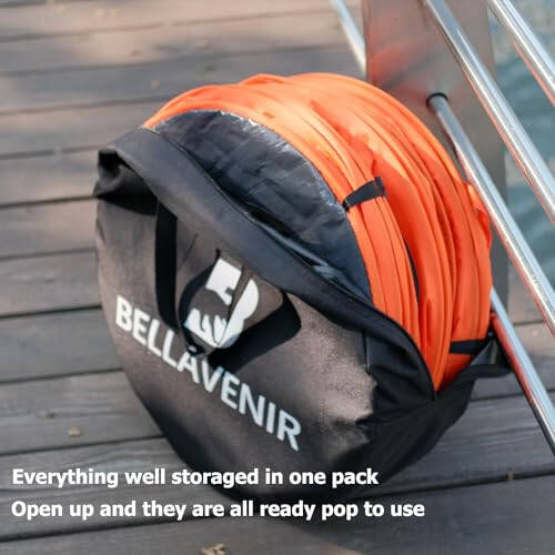 BELLAVENIR Outdoor Pop-up Defenders Football Basketball Soccer 3-Pack Dummies Portable Training Equipment, Orange - 7