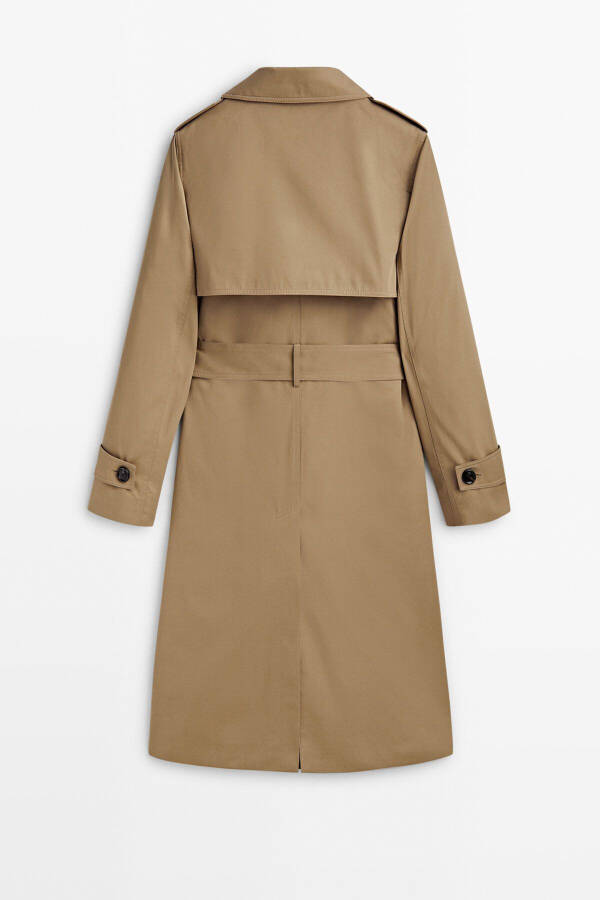 Belted 100% cotton trench coat. - 8