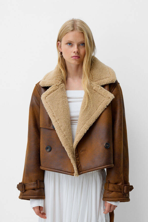 Belted Faux Fur Jacket - 1