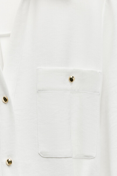 Belted Shirt Dress Off-White - 12