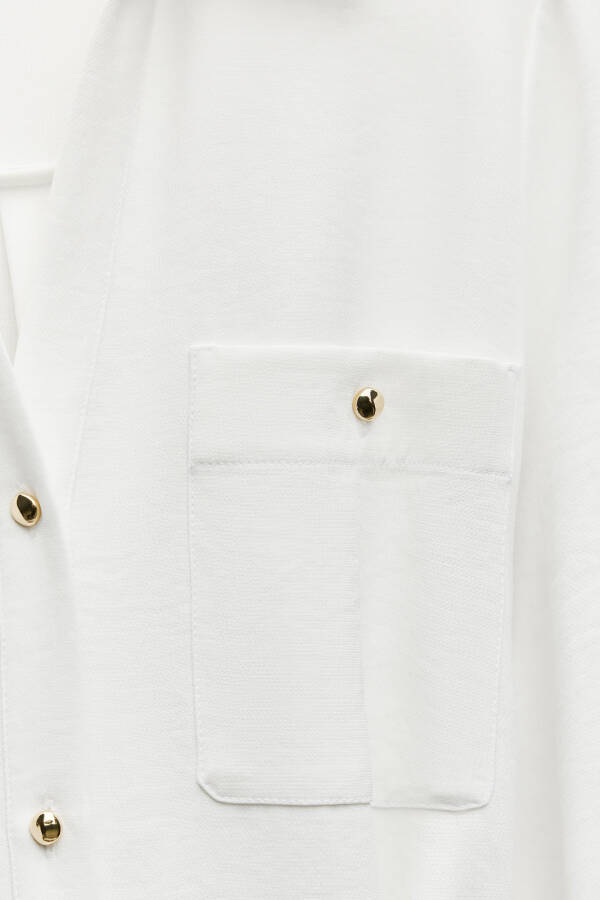 Belted Shirt Dress Off-White - 5