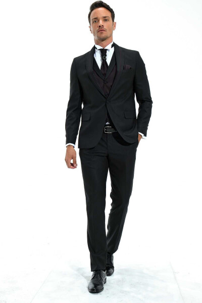 Berlin Ceremonia Black Groom Suit - 8