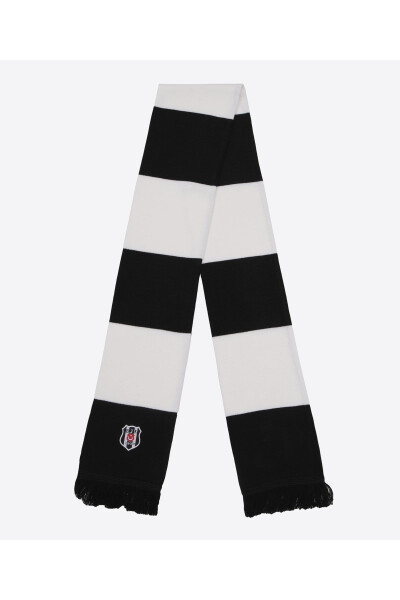 Beşiktaş Black and White Knit Scarf 24k - 5