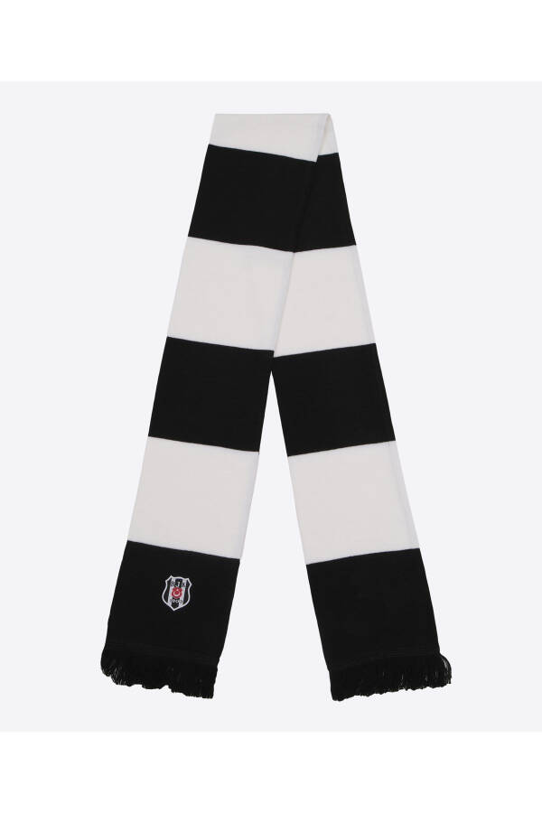 Beşiktaş Black and White Knit Scarf 24k - 4