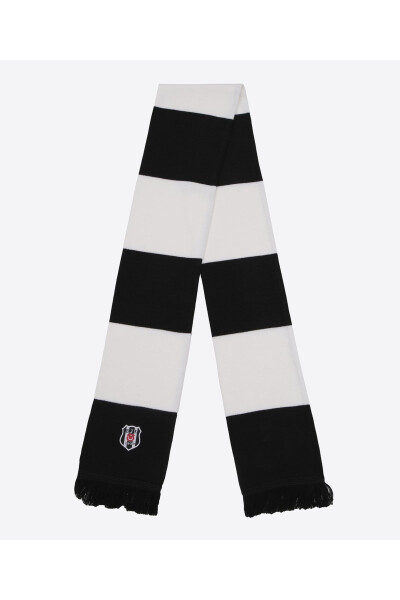 Beşiktaş Black and White Knit Scarf 24k - 2