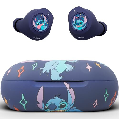 Беспроводные наушники Disney Lilo & Stitch Bluetooth с зарядным чехлом - беспроводные наушники со встроенным микрофоном + до 30 часов воспроизведения - Подарки Lilo & Stitch для девочек, мальчиков, женщин, мужчин, всех поклонников Lilo & Stitch - 1