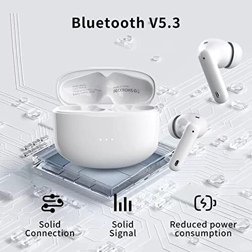 Беспроводные наушники XIAOWTEK A40 Pro, 50 часов воспроизведения, Bluetooth-наушники с встроенным микрофоном шумоподавления и зарядным чехлом, Bluetooth-наушники со стереозвуком, водонепроницаемые наушники IPX7 для iPhone - 9