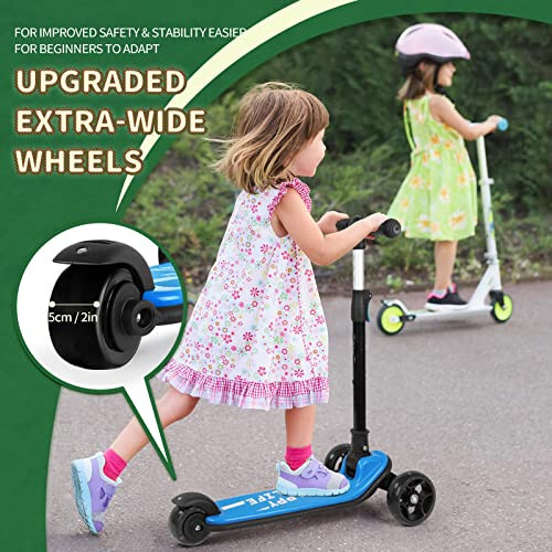 Besrey Kick Scooter for Kids Ages 3-10, 3 Wheel Scooter for Kids with Adjustable Height, Folding Kids Scooter with LED Light Wheels Rear Brak Extra Wide Deck Outdoor Activities for Boys/Girls - 6