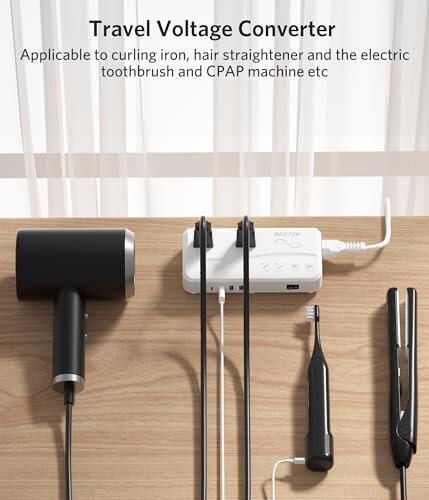 BESTEK Evrensel Seyahat Adaptörü Saf Sinüs Dalgası 220V ila 110V Voltaj Dönüştürücü 4 USB(1 PD35W) Şarj ve UK/AU/US/EU Dünya Çapında Fiş Adaptörü - 3