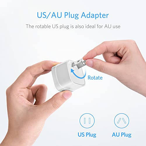 BESTEK Uluslararası Seyahat Adaptörü Güç Dönüştürücü 220V'den 110V'a, QC3.0 USB Şarj Portu ile Evrensel Seyahat Fişi Adaptörü, UK/AU/US/EU/Asya İçin, ETL Onaylı Beyaz - 2