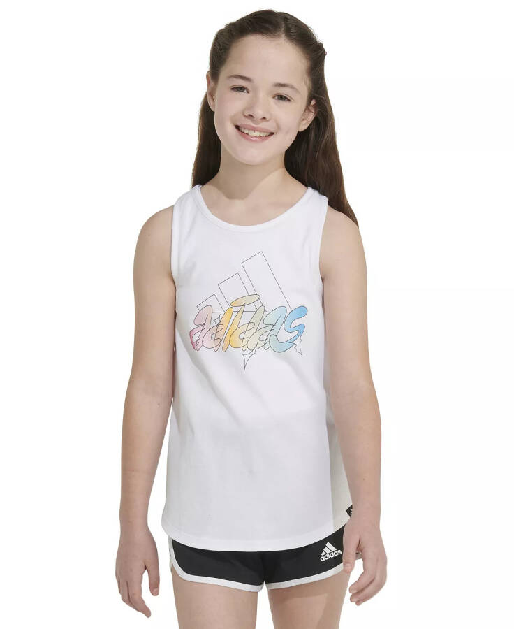 Beyaz Pamuklu Logo Tank Top - 1