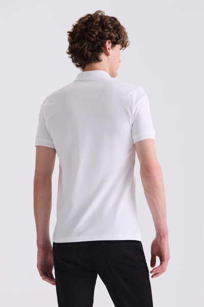 Beyaz Slim Fit Polo Yaka T-Shirt - 4