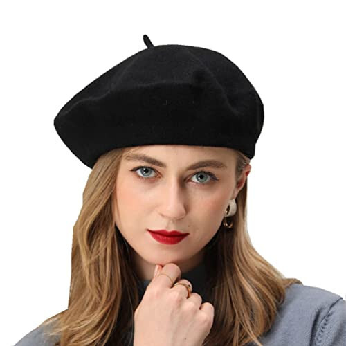 BEYLRZID French Beret - Classic Wool Beret Solid Color Womens Beret Cap Hat - 13