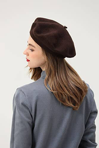 BEYLRZID French Beret - Classic Wool Beret Solid Color Womens Beret Cap Hat - 12