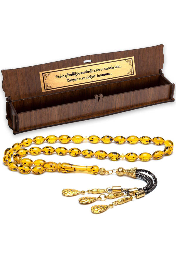 Beyrut Amber Droplet Tasbih in Wooden Box - 2