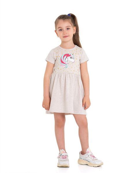 Bicycle Collar Printed Baby Girl Dress - 7